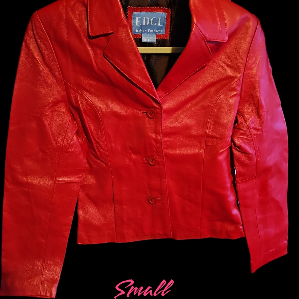 Red Italian Leather Moto Jackets [2 small & 1 medium 1 large (no tags)♡]